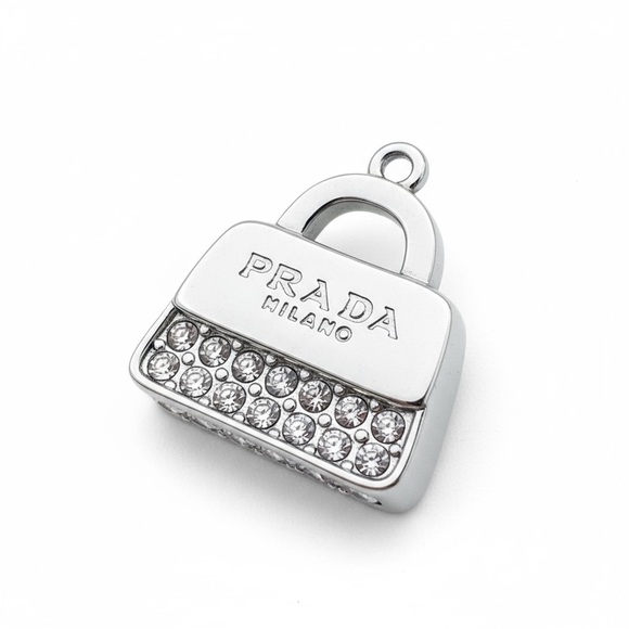 PRADA AUTHENTIC Silver Pendant Charm NEW - Picture 4 of 14